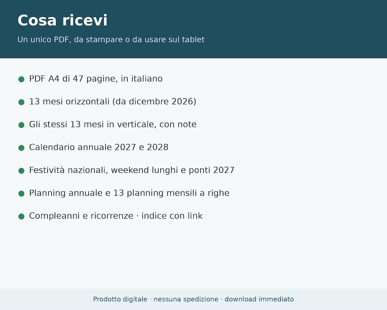 Printable 2027 Calendar (PDF) in Italian | Monthly, Horizontal and Vertical, Yearly, Holidays and Long Weekends, Shift and Vacation Planning image 7