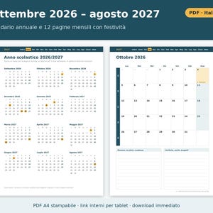 Teacher's Agenda 2026-2027 (Printable and Digital PDF) | Teacher's Grades and Attendance Record, Teacher's Agenda, Teacher's Planner in Italian image 3
