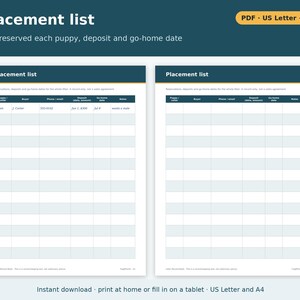Litter Record Template Printable | Litter Record Sheet and Book for Dog Breeders, Puppy Record Pages, Dog Breeder Forms PDF image 4