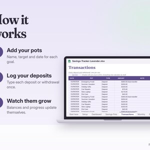 Savings Tracker Spreadsheet Google Sheets & Excel | Sinking Funds, Savings Goals, Emergency Fund Tracker image 4