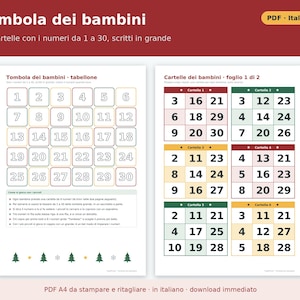 Printable Bingo (PDF) | 48 Cards, Board, 90 Numbers to Cut Out, Kids' Version, Rules and Prizes, Family Christmas Game image 4