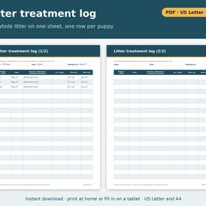 Puppy Vaccination Record Template Printable | Puppy Shot Record, Deworming Log and Owner Copy, Dog Breeder Forms PDF image 3
