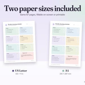 Bundel met schoonmaakchecklist voor ADHD-patiënten, invulbare schoonmaakplanner, checklist per kamer, takenlijst, 30 dagen opruimen, printbaar PDF-bestand afbeelding 6