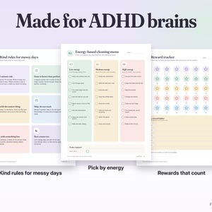 Bundel met schoonmaakchecklist voor ADHD-patiënten, invulbare schoonmaakplanner, checklist per kamer, takenlijst, 30 dagen opruimen, printbaar PDF-bestand afbeelding 5