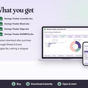 Savings Tracker Spreadsheet Google Sheets & Excel | Sinking Funds, Savings Goals, Emergency Fund Tracker image 7