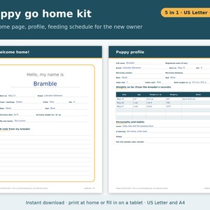 Dog Breeder Forms Bundle Printable | Whelping Chart, Puppy Weight Chart, Litter Record, Puppy Vaccination Record, Go Home Kit PDF image 5
