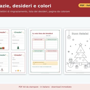 Carta imprimible a Papá Noel (PDF en italiano) | Kit infantil 2026 con sobre del Polo Norte, carta de respuesta, certificado y lista de regalos. imagen 6