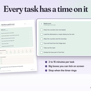 Bundel met schoonmaakchecklist voor ADHD-patiënten, invulbare schoonmaakplanner, checklist per kamer, takenlijst, 30 dagen opruimen, printbaar PDF-bestand afbeelding 3