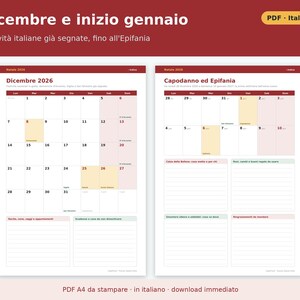 Christmas Planner 2026 (Printable PDF) in Italian | Gifts, Budget, Advent for Kids, Holiday Menus, Letters to Santa image 3