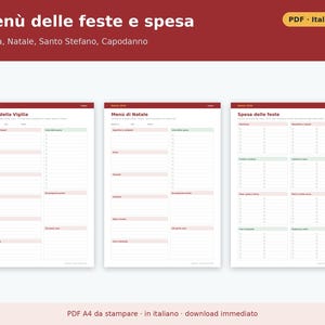Christmas Planner 2026 (Printable PDF) in Italian | Gifts, Budget, Advent for Kids, Holiday Menus, Letters to Santa image 5
