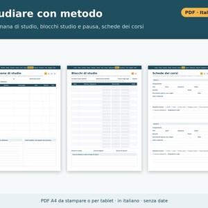 Printable PDF University Planner in Italian | Exam Booklet, Weighted Average, CFU, Study Plan, Sessions, Class Schedule, Thesis image 5