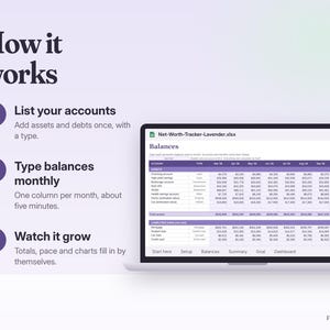 Net Worth Tracker Spreadsheet Google Sheets & Excel | Assets and Debt Tracker, Monthly Net Worth Dashboard, Goal Planner image 4