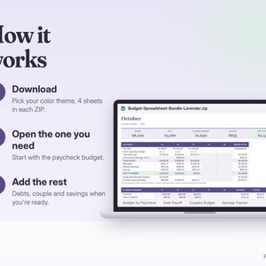 Budget Spreadsheet Bundle Google Sheets & Excel | Budget by Paycheck, Debt Payoff Tracker, Couples Budget, Savings Tracker image 4