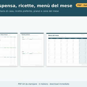 Wochenmenü (PDF) und ausdruckbare Einkaufsliste | Speiseplaner, Wochenmenü für Kinder, ausdruckbares Menü auf Italienisch Bild 6