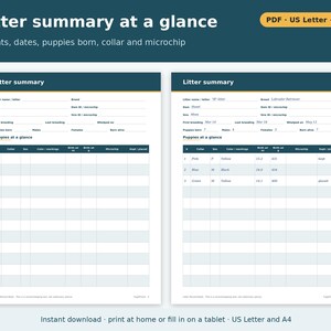 Litter Record Template Printable | Litter Record Sheet and Book for Dog Breeders, Puppy Record Pages, Dog Breeder Forms PDF image 3
