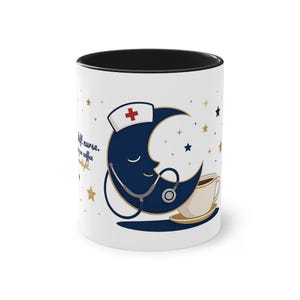 Nachtschicht-Krankenschwester-Tasse, Mond-Kaffeetasse, Geschenk für Krankenschwestern (325 ml Keramik)