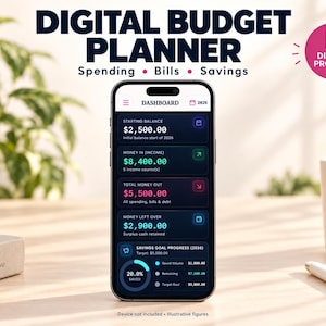 Einfacher Google Sheets Budgetplaner, interaktives Dashboard, Ausgaben-Tracker (Digitaler Download)