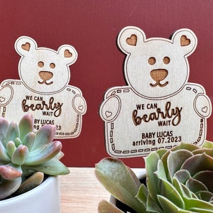 We Can Bearly Wait to Meet You Baby Shower Favors,We Can Bearly Wait Plant Sticks for Favors, We Can Bearly Wait Baby Shower, Bear theme Tag