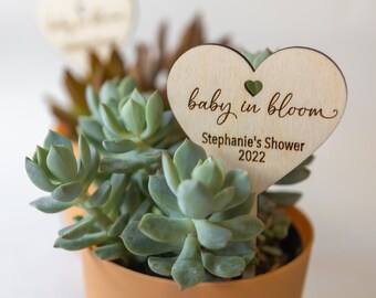 Baby In Bloom Succulent Tags | Baby Shower Favors | Succulent Tags | Baby In Bloom Favor Tags | Baby In Bloom | Plant Tags