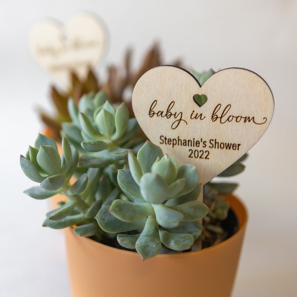 Baby In Bloom Succulent Tags | Baby Shower Favors | Succulent Tags | Baby In Bloom Favor Tags | Baby In Bloom | Plant Tags