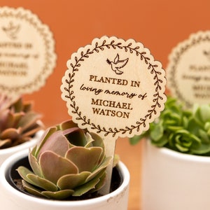 Planted in Loving Memory of Plant Sicks, In Loving Memory Of Stake, Celebration of Life Plant Sticks, Planted in Memory of Tags, Custom Tags