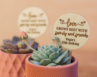 Personalized Plant Stick: Love Grows, Party Favors, Shower Gift