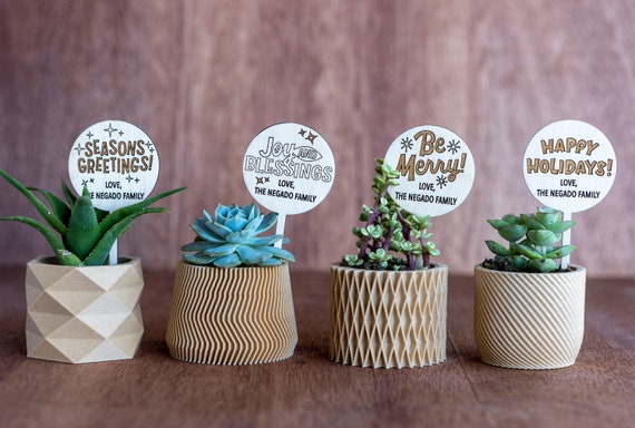 Gifts Idea for Neighbors Family Friends Christmas Plant Tags