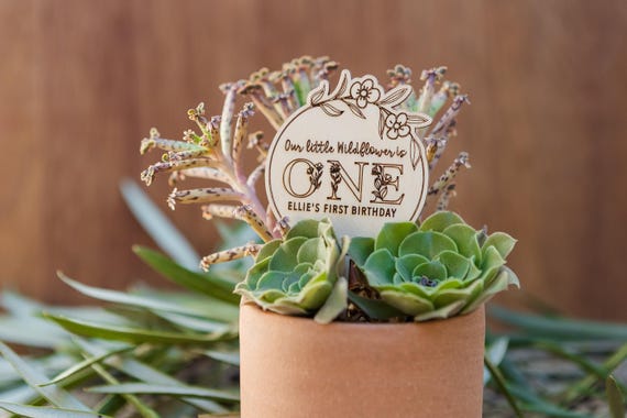 Wild ONE Wooden Plant Stick: Boho First Birthday Favors