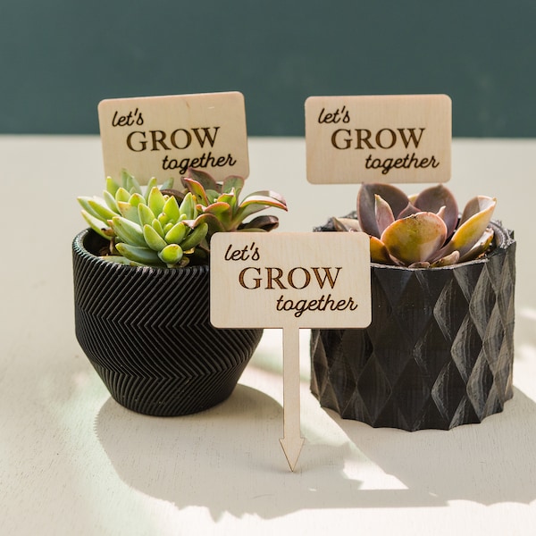 Let's Grow Together plant stick for Corporate appreciation gifts, Plant Stick Favors for Events Florist Parties and Showers, Work Gift Ideas