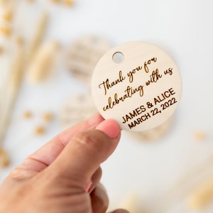 Personalized Birch Wood Favor Tags: Wedding, Shower Gift Tags