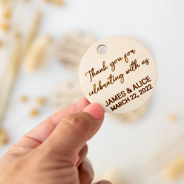 Favor Tags for Wedding Baby Shower | Wood Circle Favor Tags| Wooden circle Gift Tags | Custom Tags | Personalized Wooden Circle Tags