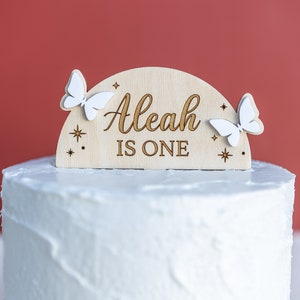 Butterfly First Birthday Cake Topper,Personalized Birthday Cake Topper with Butterflies,Unique Cake Topper for First Birthday,Cake Toppers