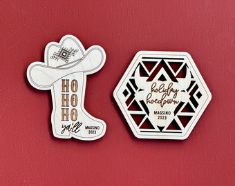 Western Cowboy Country Theme Party Favor for Guests,Holiday Boot Hoedown Magnet, Holiday Hoedown,Christmas Giveaways for Guest,Custom Magnet