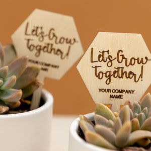 Let&#39;s Grow Together Plant Stick Tag for Corporate Company Favors for Staff,Company Thank You Gift Ideas,Party Event Plant Sticks for Staff