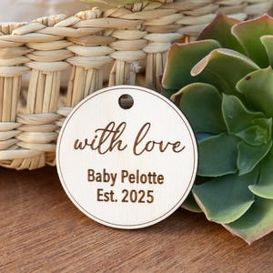 Birch Wood Thank You Tags: Rustic Wedding Favor, Laser Engraved