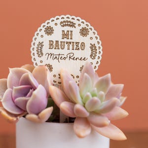 Mi Bautizo Cielito Lindo Papel Picado Stick Favors,Cielito Lindo Baptism,Mi Bautizo Party Favor Wood Cielito Lindo Papel Picado Plant Sticks