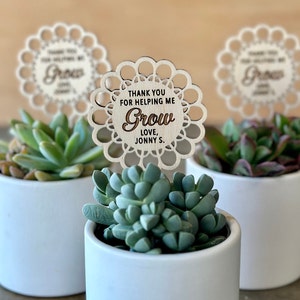 Thank You for Helping Me Grow Plant Sticks, Teacher Appreciation Gift Ideas, Custom Gift Ideas for Teachers, Personalized Plant Tags Sticks