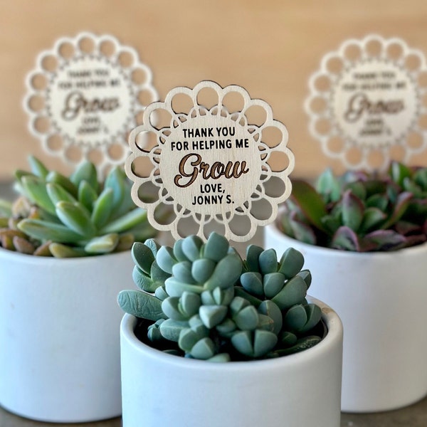 Thank You for Helping Me Grow Plant Sticks, Teacher Appreciation Gift Ideas, Custom Gift Ideas for Teachers, Personalized Plant Tags Sticks