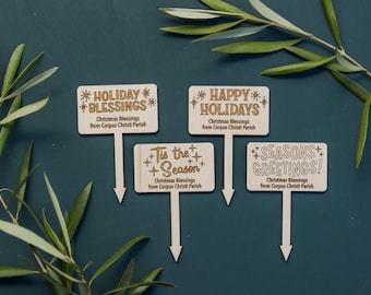 Custom Christmas Plant Tags,Personalized Holiday Succulent Gift Ideas,Bulk Christmas Holiday Coworker Gifts,Neighbor Gift Tags for Plants