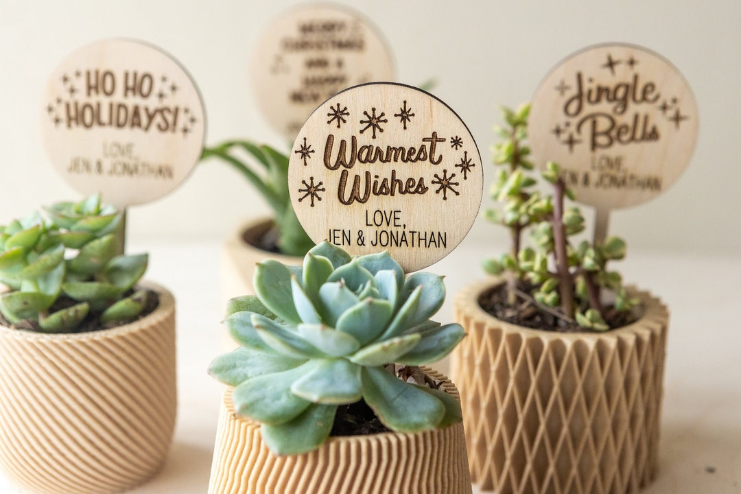 Personalized Holiday Plant Stakes, Holiday Gifts Under 30, Gift for