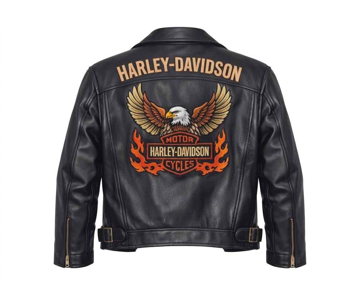 Harley Davidson Leather Flames Jacket - Etsy