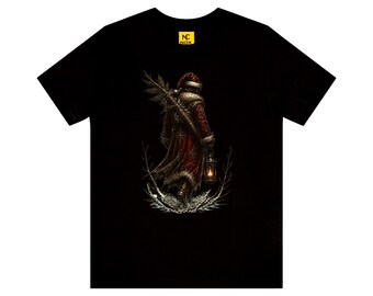 Creepy Cabin in Woods T-Shirt | Moonlit Night, Skulls and Thorns