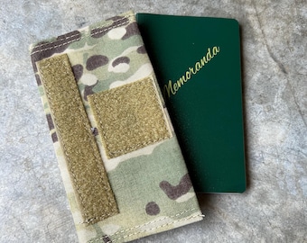 Green Military Memorandum Book Cover / Cordura Cover in Multicam, OCP, etc - w/ notebook and name tape ADD ON options