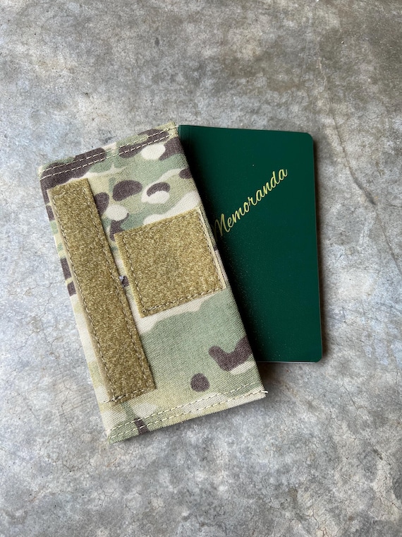 Green Military Memorandum Book Cover / Cordura Cover in Multicam, OCP, etc - w/ notebook and name tape ADD ON options