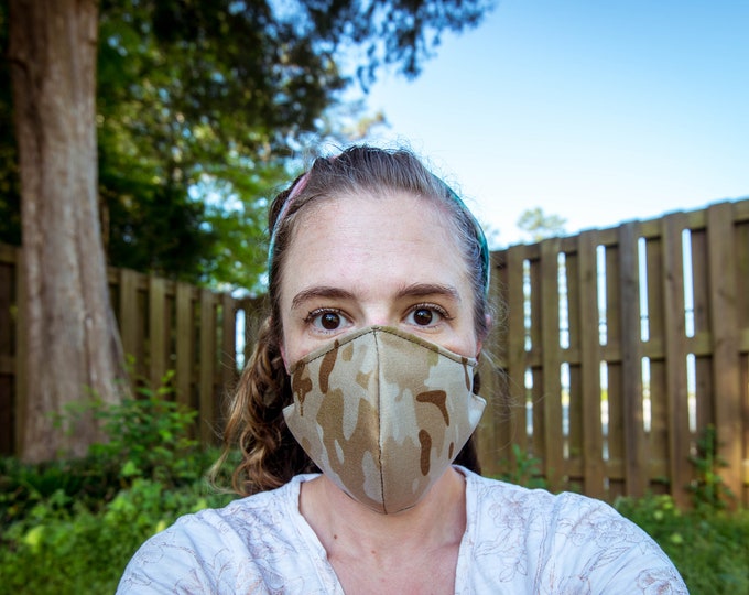 Featured listing image: Cordura Multicam or OCP 2 layer face mask or mask cover with pocket - other military prints available in pattern selection
