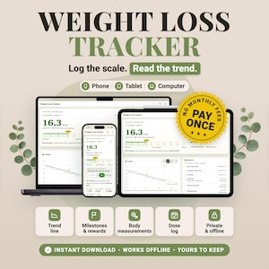 Weight Loss Tracker: Trend Chart, GLP1 Dose Log, Body Measurements, Goal Date (Browser App)
