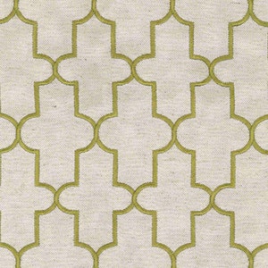 Green embroidered linen fabric image 1