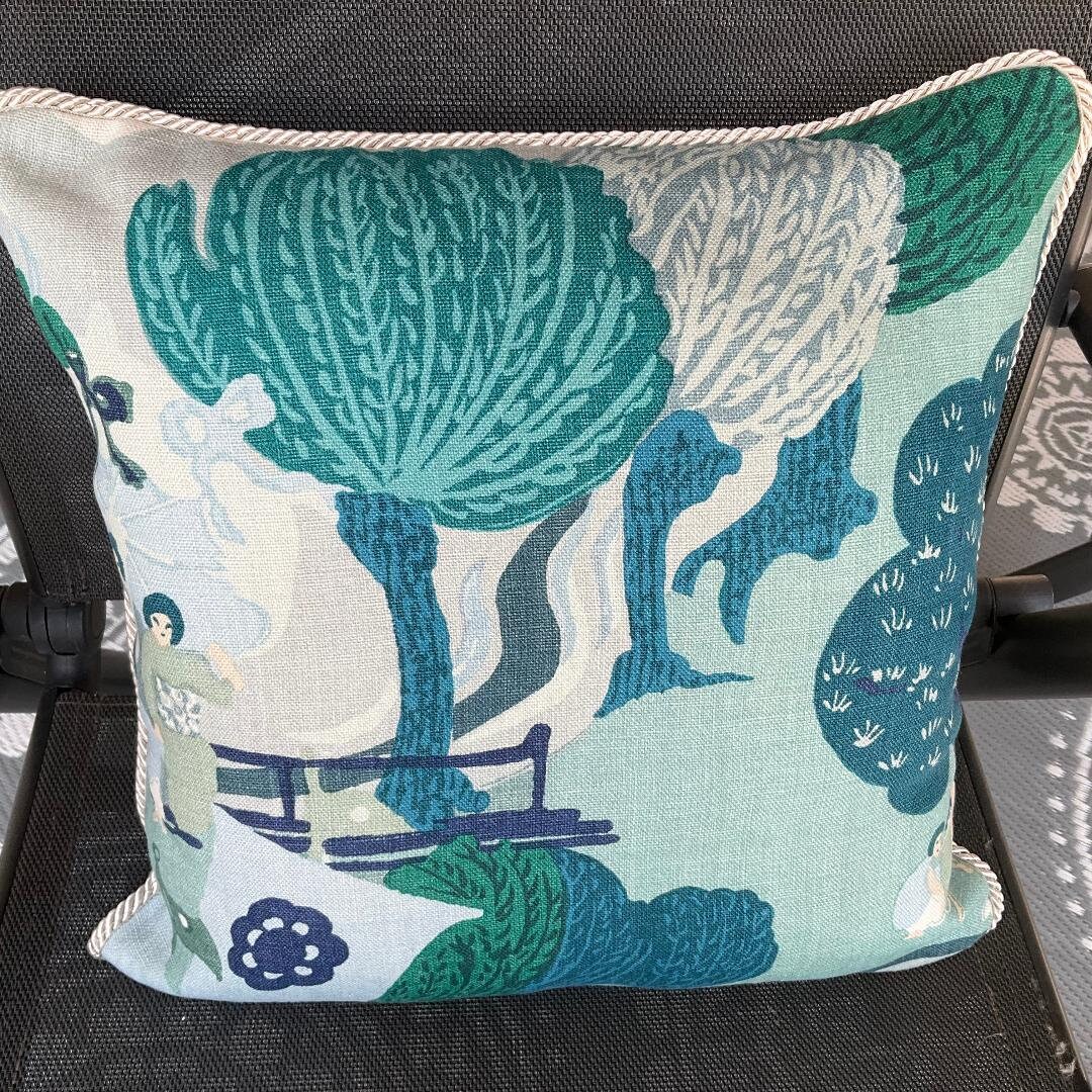 Indoor Schumacher Pearl River on One Side of Pillow Case 16x16 With ...