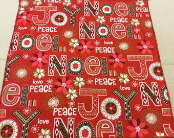 Set of 6 Christmas,New year napkins. Size is 14,5"x14,5". Red, green colors.Cotton fabric.