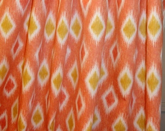 Mill Creek Orange geometric Printed Cotton Drapery Fabric.Great fabric for the girls room.12 yards. by the yard.